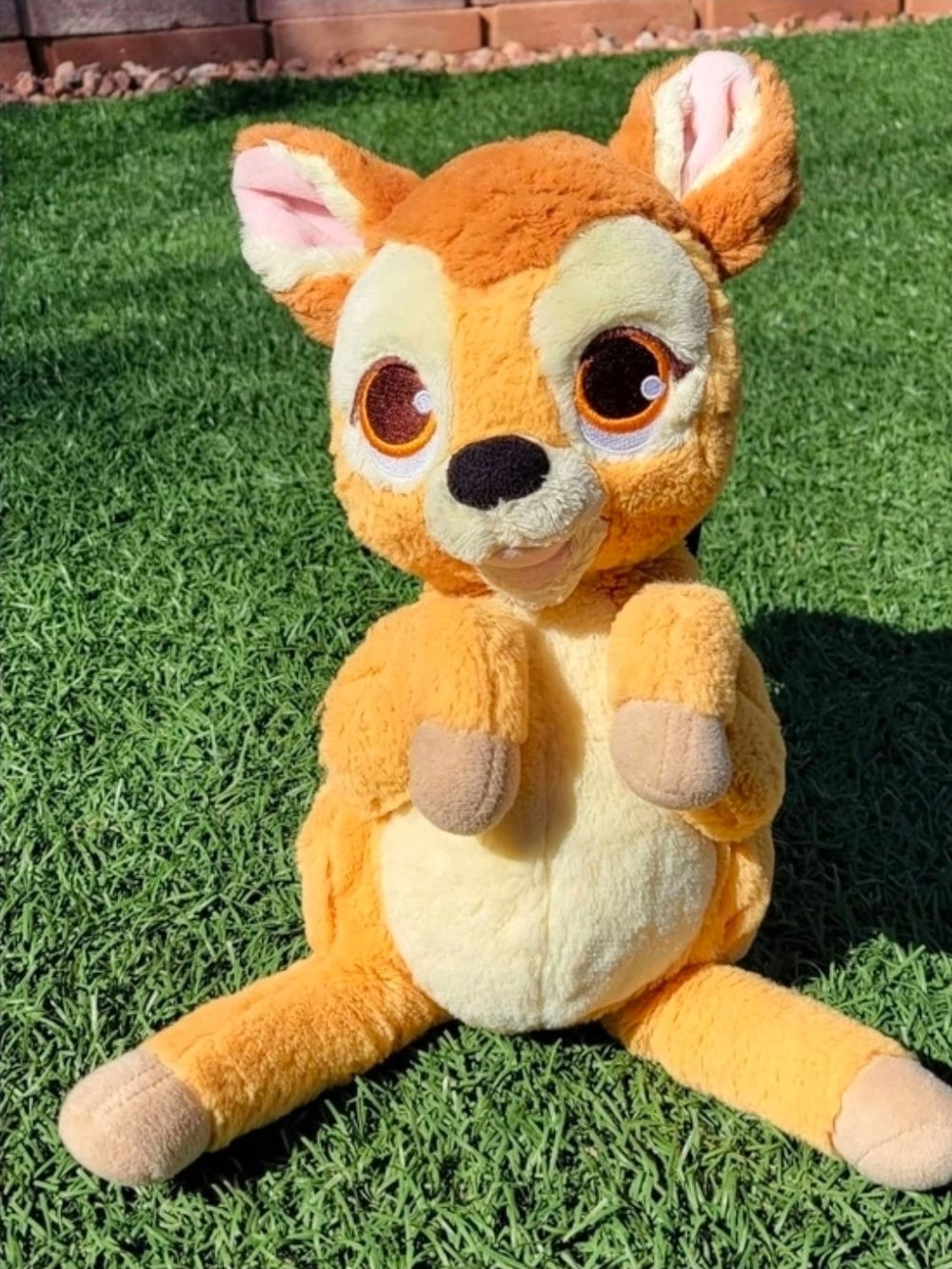 Disney Brown and Cream Bambi Toy Plush Deer Stuffed Animal 14"